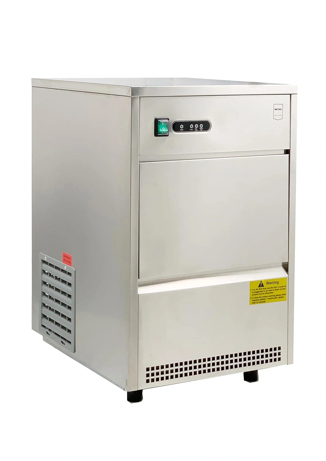 Machine à glaçons professionnelle en acier inoxydable, 170 W, 26 kg/24h, argentée