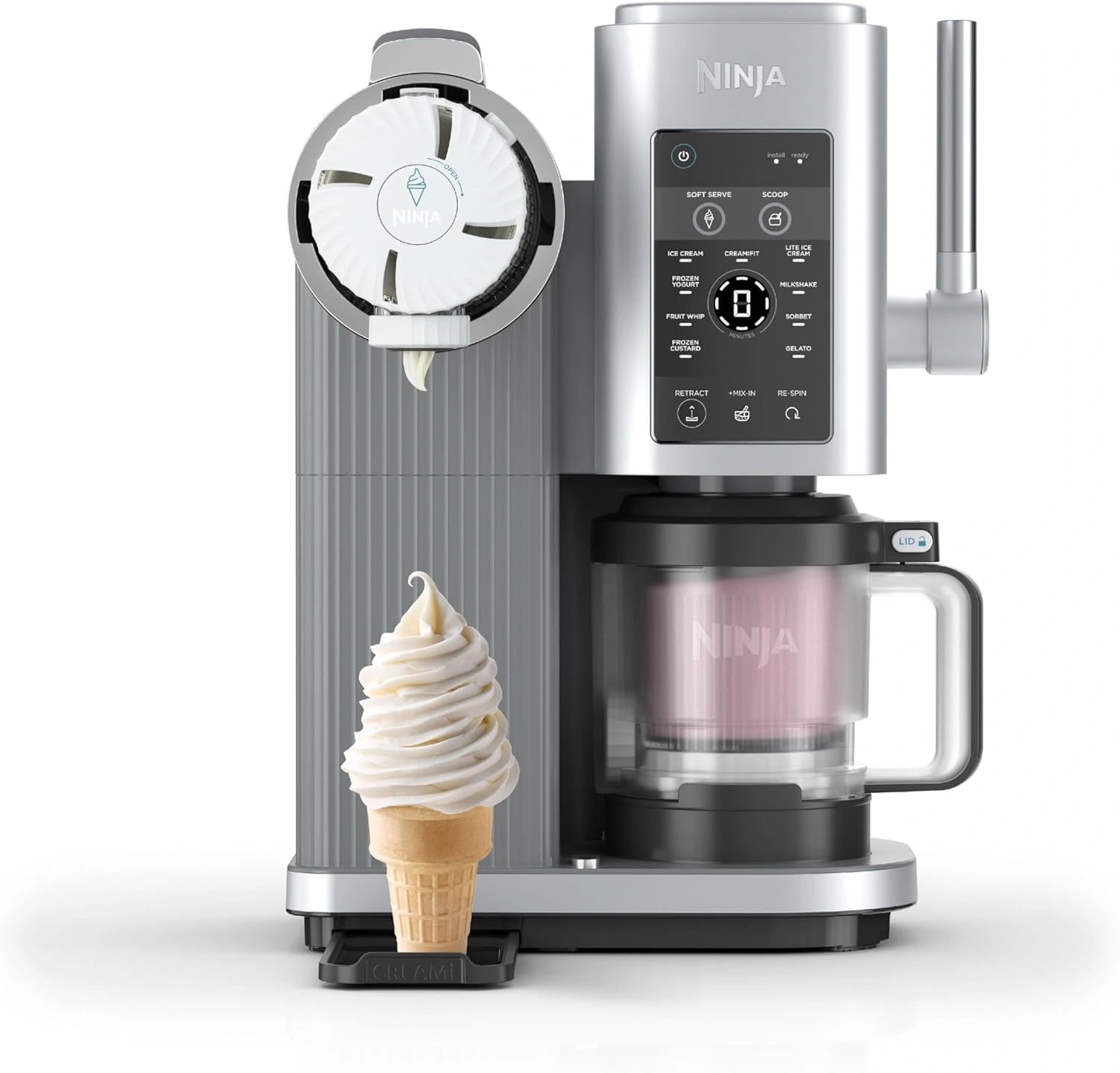 Machine à Glace et Sorbetière NINJA CREAMi, 13 Programmes, Gris Platine, Accessoires Lavables