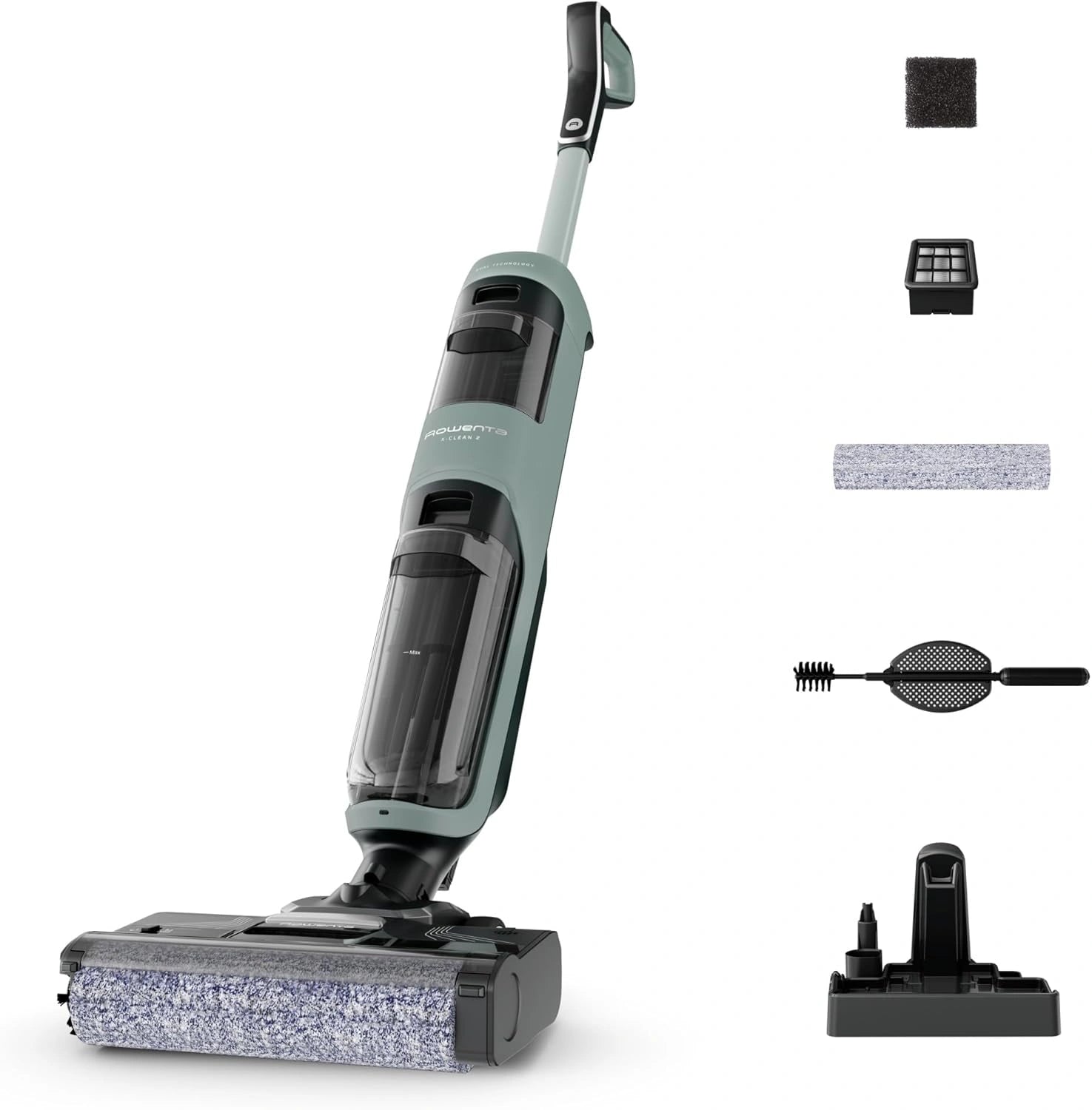 Rowenta X-Clean2 Aspirateur 2-en-1 Sans Fil, Nettoyage Efficace, Modes ECO/Max, Léger et Maniable, Nettoyage Précis, Fonction Auto-Nettoyage, Modèle GZ2262E0