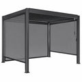Pergola bioclimatique autoport¨¦e 3 x 4 m avec trois stores gris