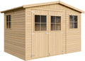 Cabane de Jardin en Bois avec Fenêtres - Espace de Rangement 6 m² pour Outils et Vélos - H226x324x216 cm - Timbela M334