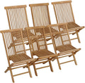 Ensemble de 6 chaises de jardin pliantes en teck Lombok - Happy Garden
