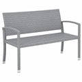 Banc ext¨¦rieur en rotin synth¨¦tique gris r¨¦sistant aux intemp¨¦ries pour jardin