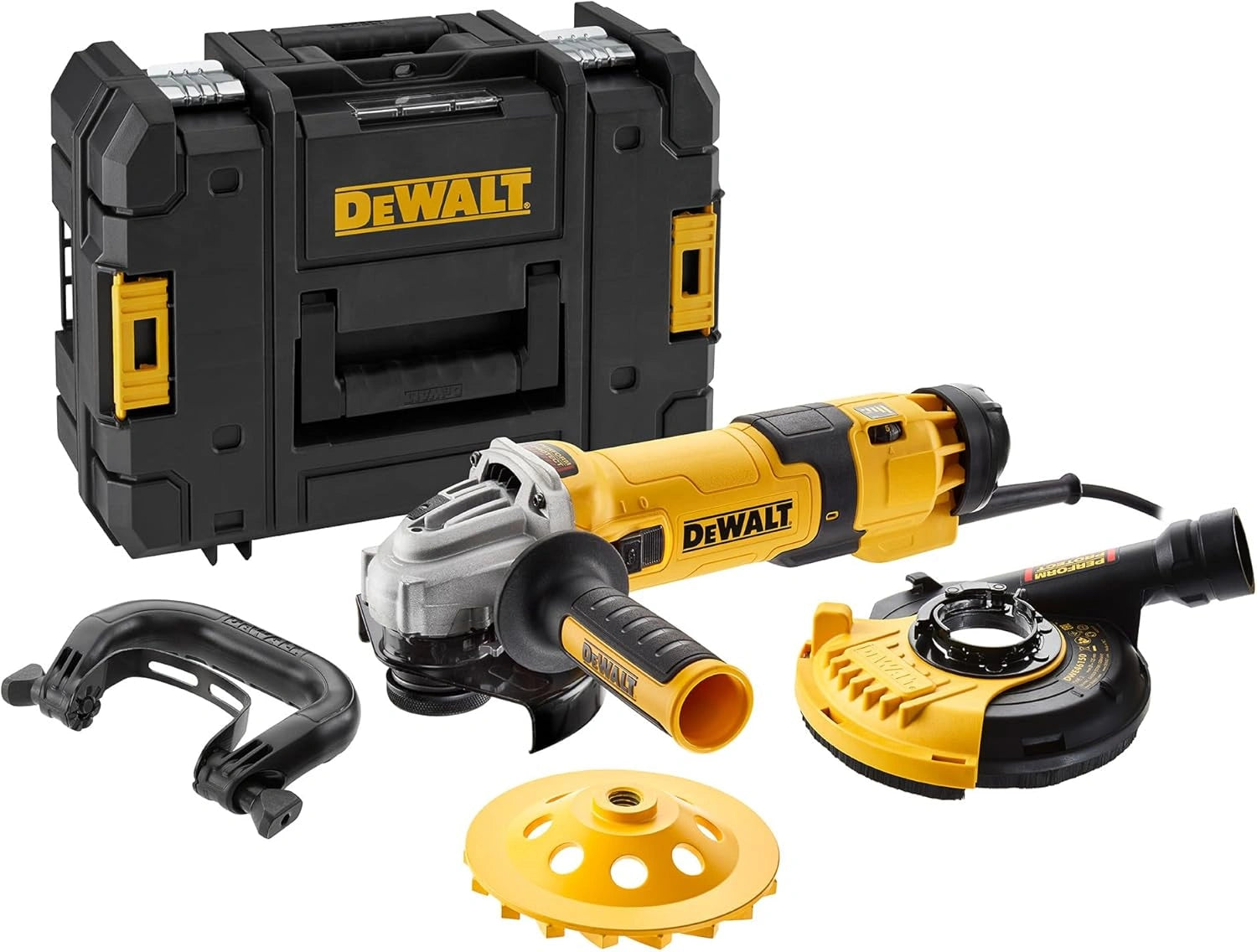 DEWALT - Meuleuse d'angle 125mm 1500W avec Kit de Surfaçage et Sécurité Anti-redémarrage