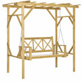 Balan?oire de jardin 2 places avec pergola, r¨¦sistante aux intemp¨¦ries