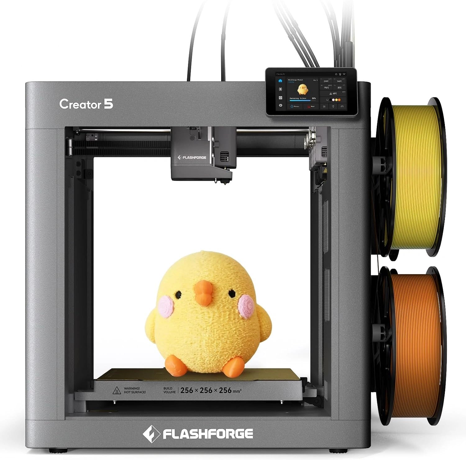 Imprimante 3D Flashforge Creator 5, Multi-Matériaux, 4 Têtes Indépendantes, Calibrage Automatique, Jusqu'à 600 mm/s