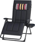 Transat de Jardin Pliable avec Coussin et Porte-Gobelet, Fauteuil Relax Inclinable pour Terrasse Noir