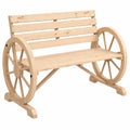 Banc de Jardin 3 Places en Bois Style Rustique avec Accoudoirs
