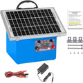 Clôture Électrique Solaire 12V 32KM, 7.5W Panneau et Batterie 7Ah, pour Animaux et Jardins