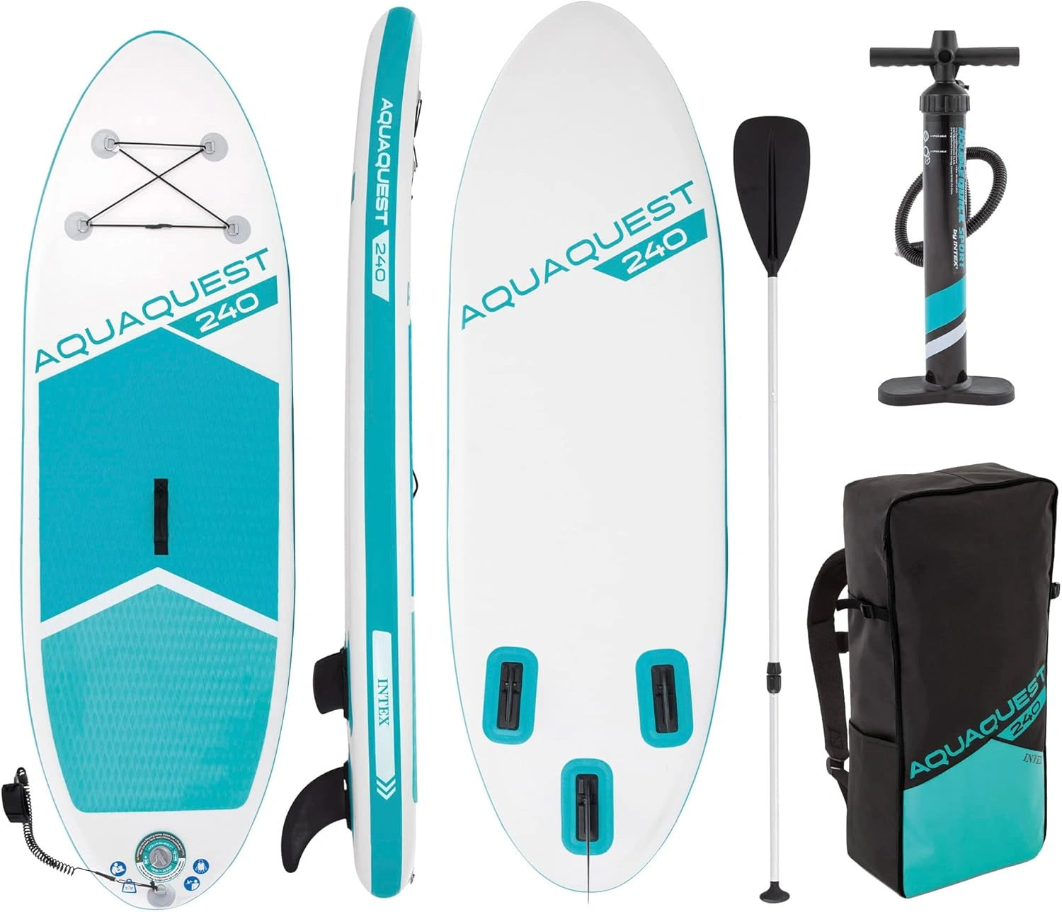 Intex - Canoë Gonflable Aqua Quest 240 avec Pagaies - Bleu