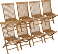 Ensemble de 8 chaises de jardin pliantes en teck Lombok - Happy Garden