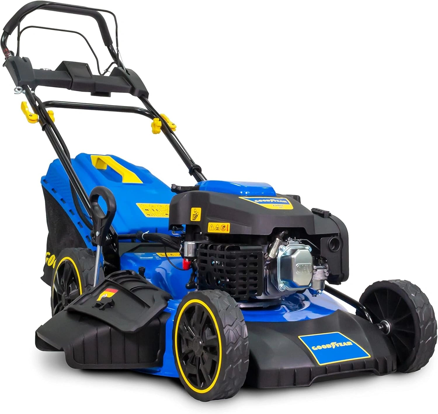 Goodyear - Tondeuse à Gazon Autotractée 224 cm³ Démarrage Électrique 7.5 CV Moteur 4T OHV Multifonction Jusqu'à 2000 m²