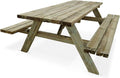 Table de Pique-Nique en Pin avec Bancs Rabattables - 6 Places
