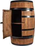 Baril de vin en bois avec porte - Meuble à alcool - Étagère à bouteilles - Mini bar 80 cm (wengé)
