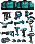 MAKITA Ensemble Outils Électriques 12 Pièces avec 3 Batteries 5.0 Ah et Chargeur