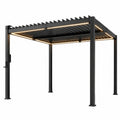 Pergola Bioclimatique 3x3m avec LED Solaires et Lames Orientables