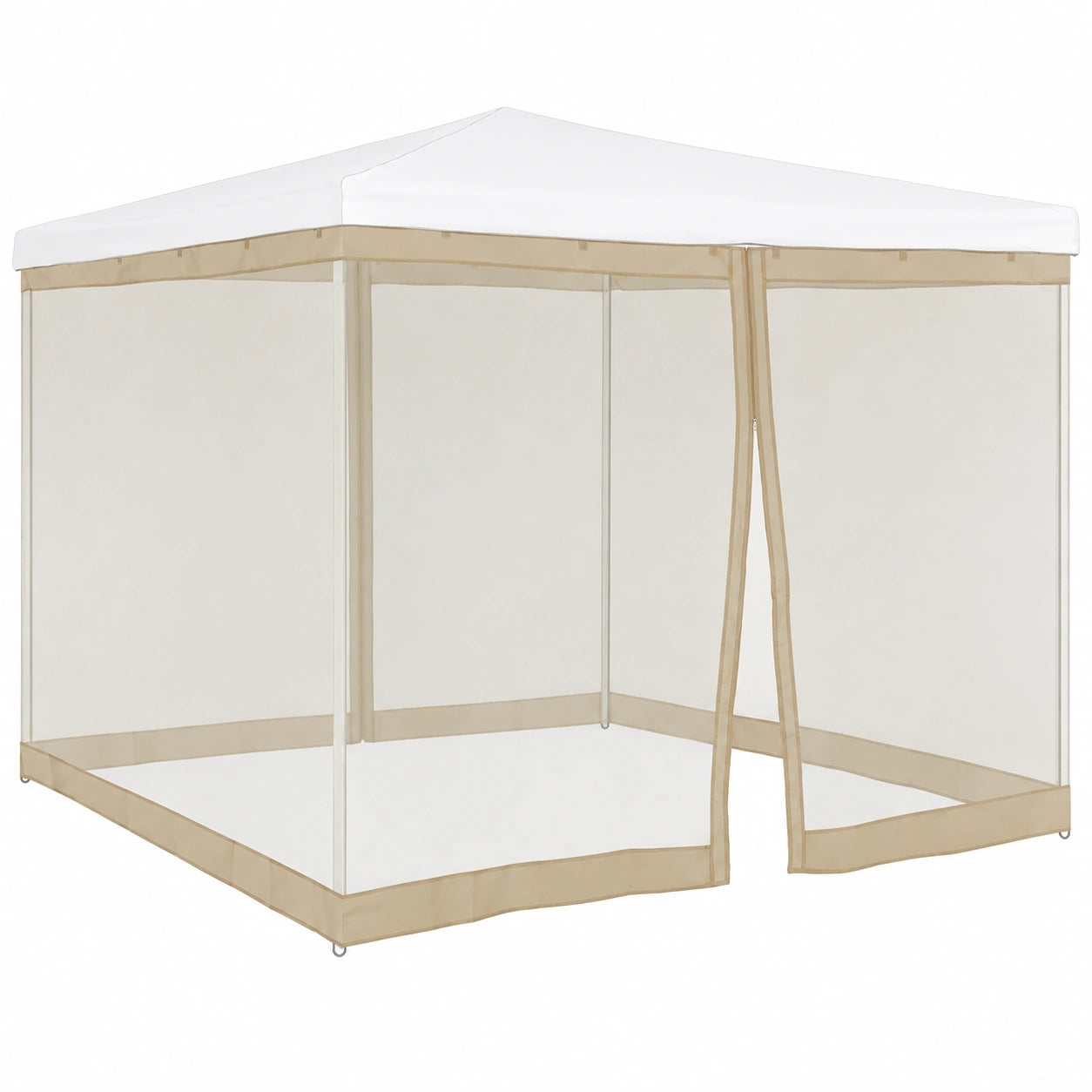 Moustiquaire pour Pergola 3x3m avec Fermeture ¨¦clair et Sangle Beige