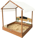 Cabane de Jeu en Bois avec Cuisine Intégrée et Accessoires - Marron, 120x120x144,5 cm