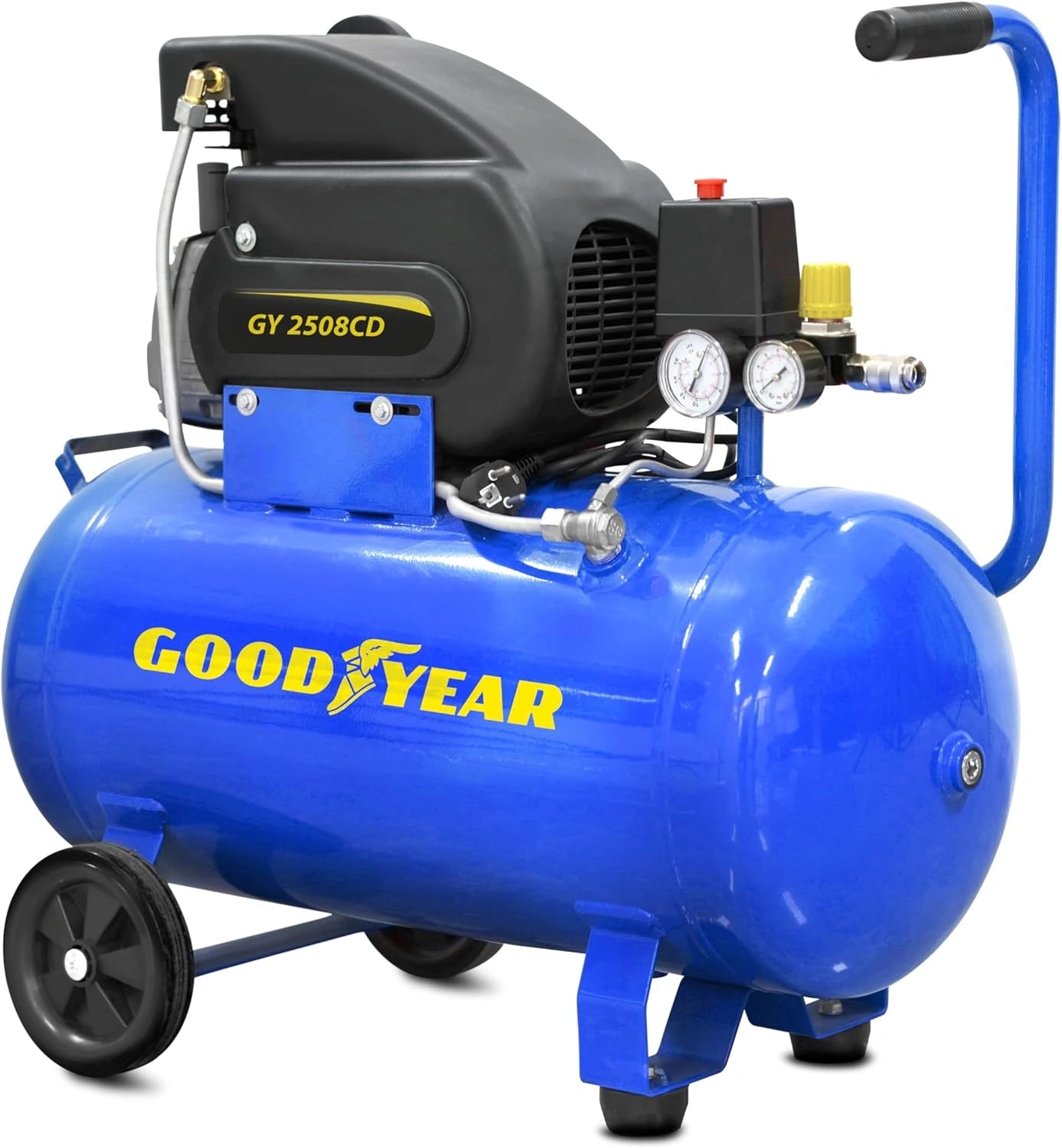 Compresseur d'air 50L Goodyear, Aspiration 188L/min, 2 800 tr/min, 8 bars, Surcharge protégée