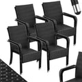 Ensemble de 8 Chaises de Jardin en Polyrotin avec Accoudoirs pour Extérieur - Tectake®