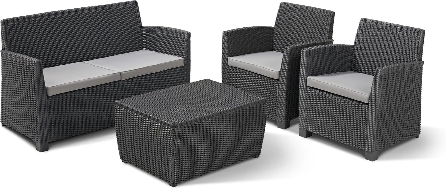 Ensemble de Tables Mia avec Espace de Rangement en Graphite