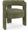 Fauteuil Tripode en Tissu Chenille Vert - Gustave par IDMarket