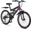 VTT Licorne 24/26 pouces pour Tous - 21 Vitesses et Suspension Totale