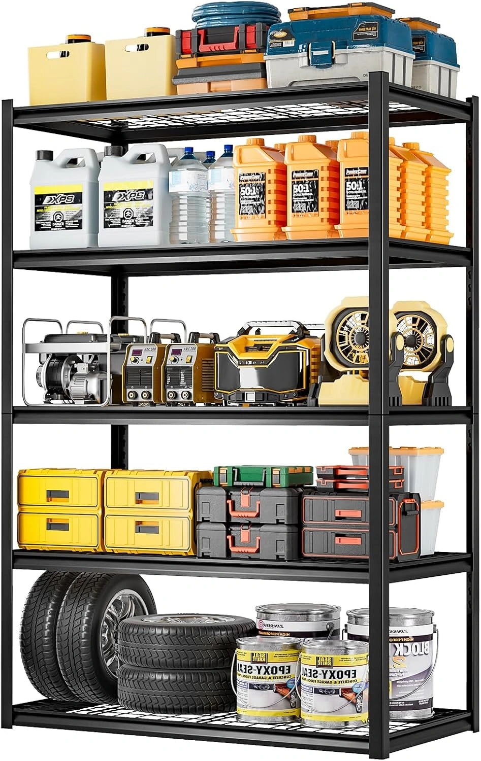 Étagère Métallique Robust 1500kg, 5 Niveaux Réglables 120x60x182 cm – Garage, Atelier, Cuisine