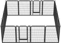 Parc en Métal pour Animaux, 16 Panneaux Modulables avec Porte Sécurisée, Hauteur 100 cm